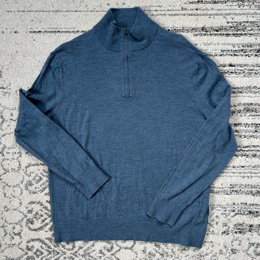 Banana Republic Men's Quarter Zip-Up Sweater in Light Blue
